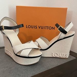 The Perfect Spring Louis Vuitton Beige Denim Sandals